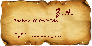 Zachar Alfréda névjegykártya